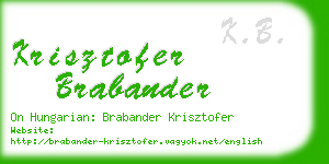 krisztofer brabander business card